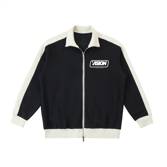 Contrast Trim Stand Collar Jacket